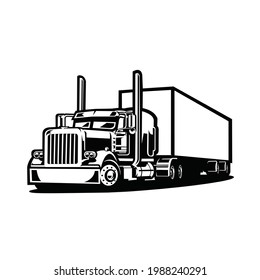 Trucking Vector. Semi Truck 18 Wheeler Vector Isolated