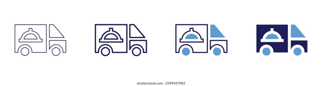 Truckload carrier icon in 4 different styles. Thin Line, Line, Bold Line, Duotone. Duotone style. Editable stroke.