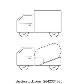 caminhões, máquinas de construção, betoneira, entrega, carga, dimensões
