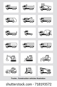 trucks / construction vehicles illustration