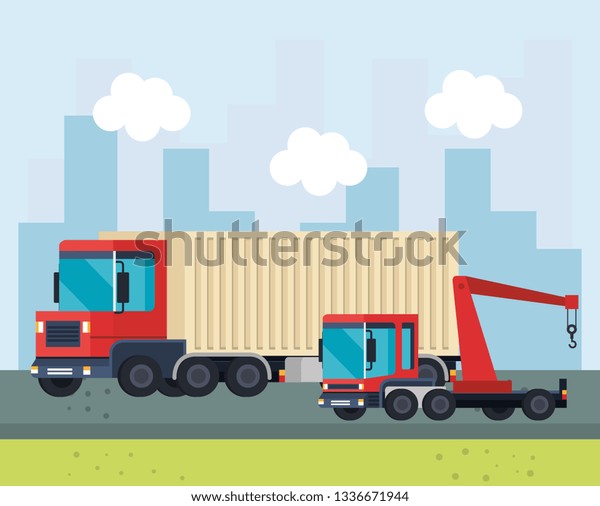 trucks crane logistic\
service