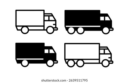 Trucks delivery icon. Black illustration.