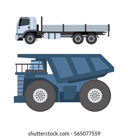 Trucks delivery vehicle vector.