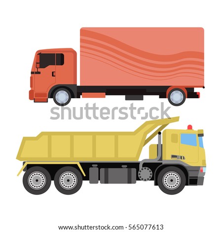 Trucks delivery vehicle vector.