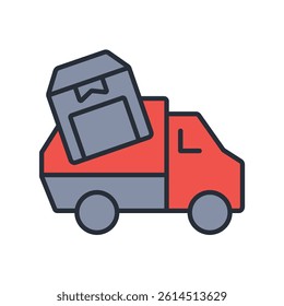 trucks deliveryicon. vector.Editable stroke.linear style sign for use web design,logo.Symbol illustration.
