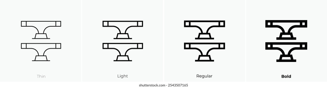LKW-Symbol. Dünnes, helles Design im regulären und kühlen Stil, einzeln auf weißem Hintergrund