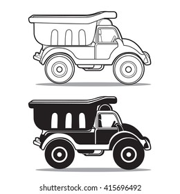 Trucks icon Vector silhouettes of vehicles drawing outline