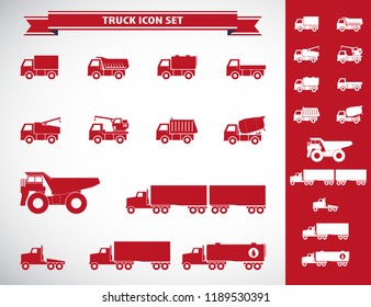 Trucks icons set