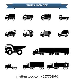 Trucks icons set