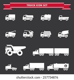 Trucks icons set