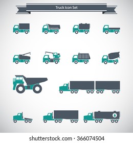Trucks icons set