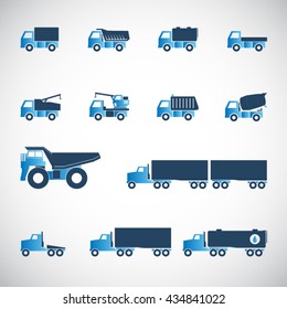 Trucks icons set.