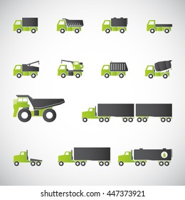 Trucks icons set