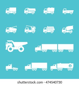 Trucks icons set