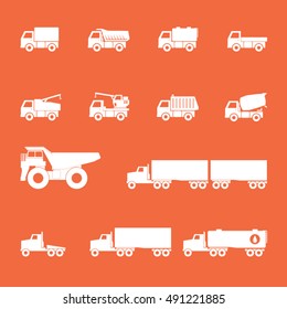 Trucks icons set