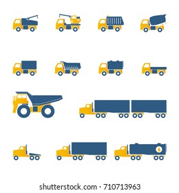 Trucks icons set