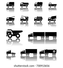 Trucks icons set