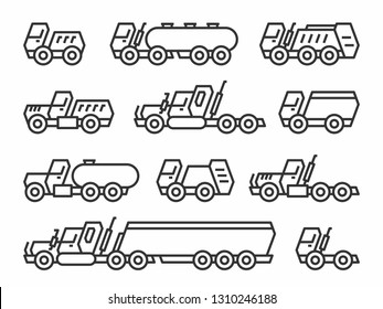 Trucks icons vector