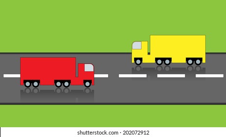 Trucks on highway