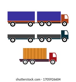 Trucks on a white background, vector illustration

