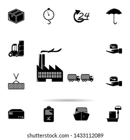 trucks and plant icon. Universal set of logistic for website design and development, app development