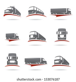 Trucks set. Vector 