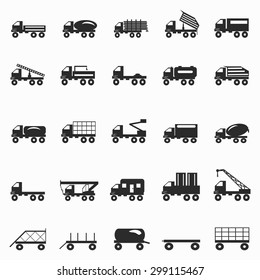 trucks symbols set vector illustration