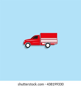 Trucks for transportation of goods. Vector icon.