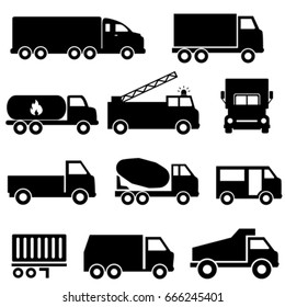 Trucks and transportation web icon set