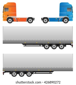 Trucks. Vector set isolated on white background