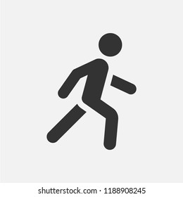 Trudging man. Simple shape vector icon