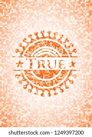 True abstract orange mosaic emblem