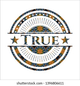 True arabesque style badge. arabic decoration.