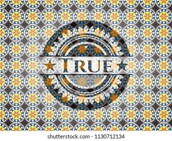 True arabesque style emblem. arabic decoration.