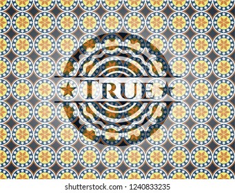 True arabic emblem background. Arabesque decoration.