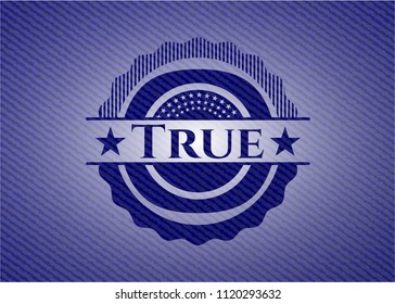 True badge with denim texture