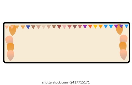 True birthday vector design. Happy birthday with balloon elements with empty space, confetti and pennants for children's party colorful decoration invitation card. Vector Illustration.