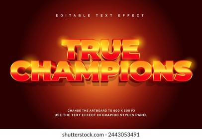 True champions editable text effect template