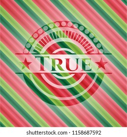 True christmas colors emblem.