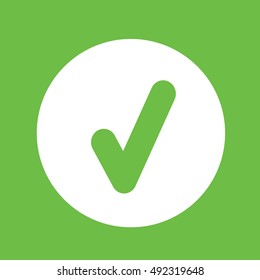 true correct yes correct sign mark icon simple white on green background
