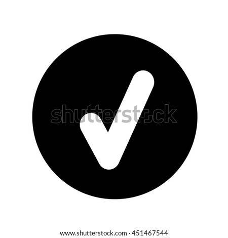 true correct yes correct sign mark icon simple black on white bachground