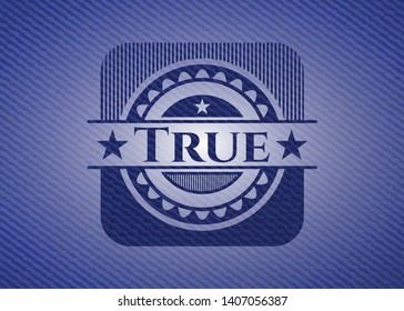True with denim texture. Vector Illustration. Detailed.