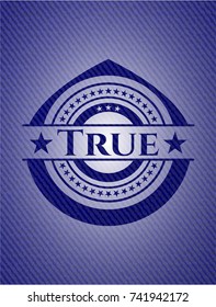 True emblem with jean texture
