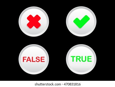 true or false button vector