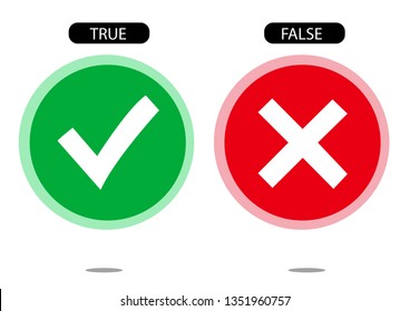 True false check icon mark vector