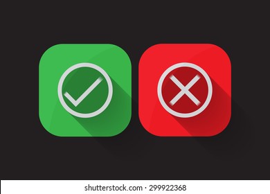 True & False icon button.