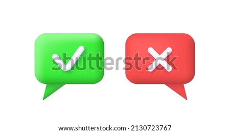True and false icon. Simple 3d vector illustration isolated on white background.
