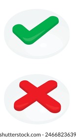 True and false icon. vector