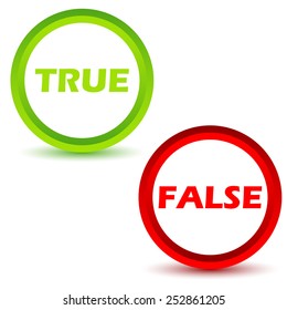 True false icons set on a white background. Vector illustration