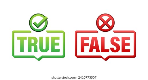 True und False Icons Set Vektorgrafik zur Überprüfung und Überprüfung von Fakten